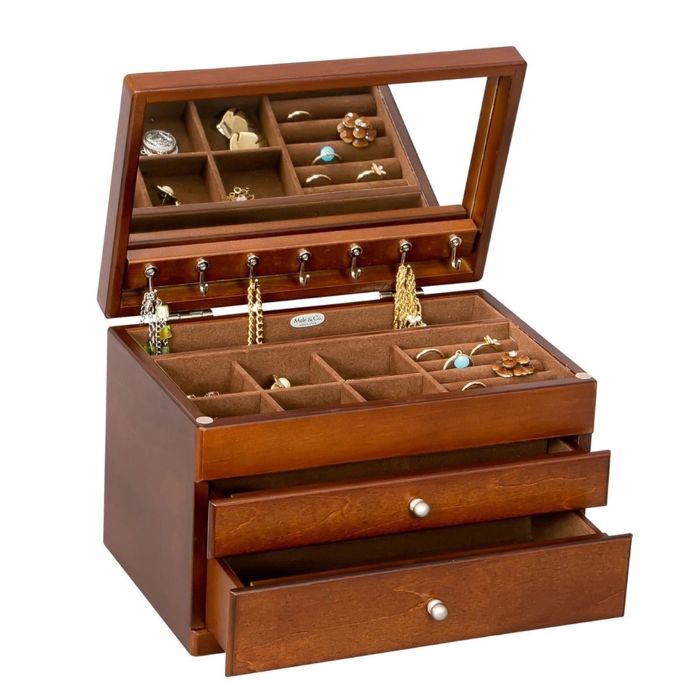 Brisbane Wooden Jewelry Box - Walnut - NWOT